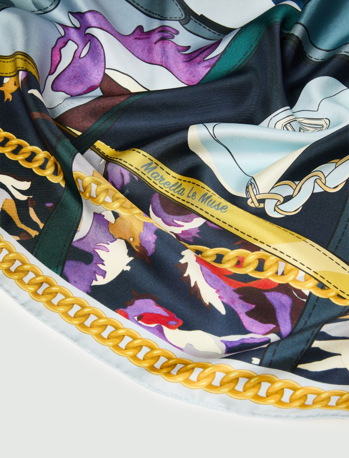 Seidenfoulard mit „Le Muse“-Print - HELLBLAU - Marella - 2