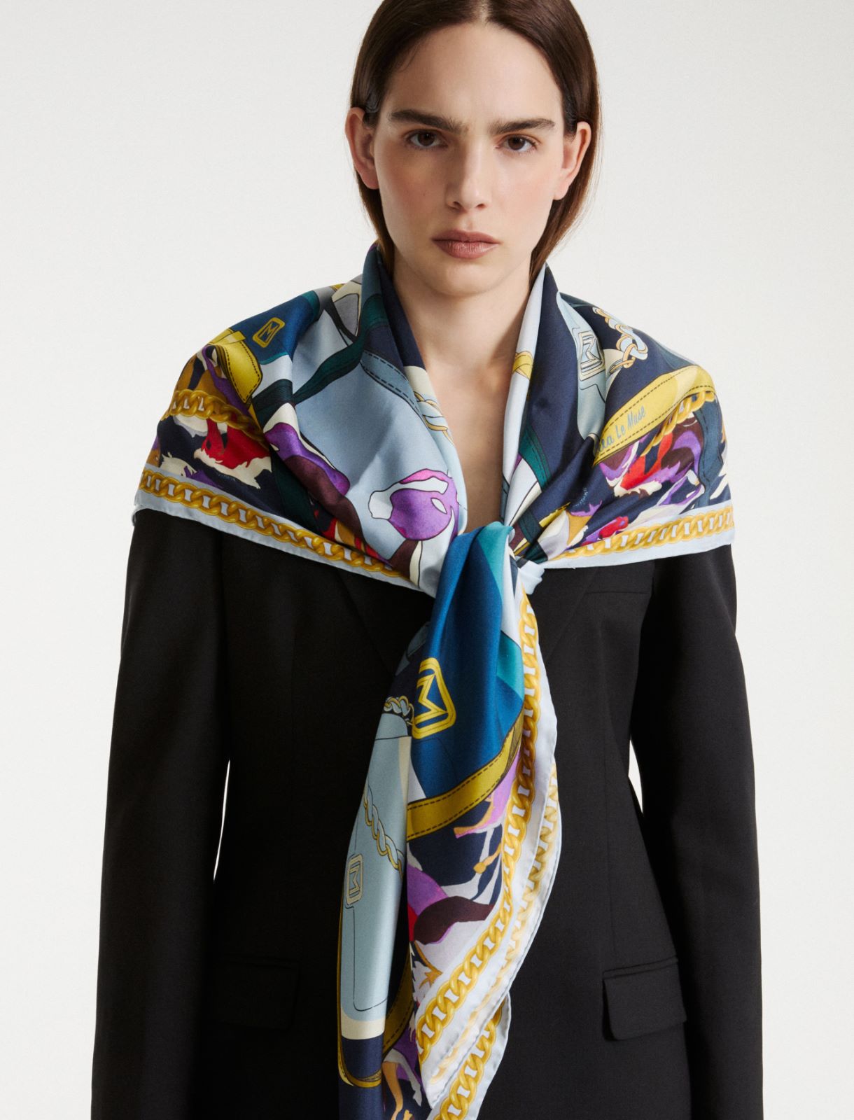 Seidenfoulard mit „Le Muse“-Print - HELLBLAU - Marella - 3
