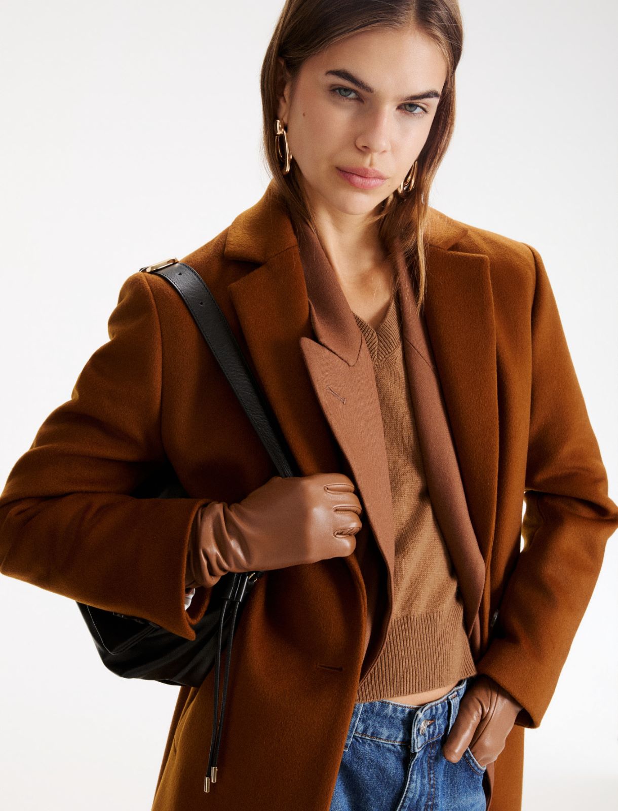 Long nappa leather gloves - CARAMEL - Marella - 3
