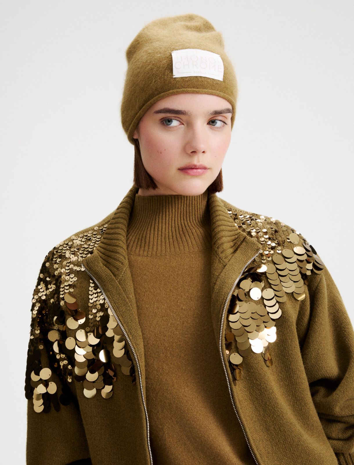 Cashmere-blend beanie - OIL GREEN - Marella - 3
