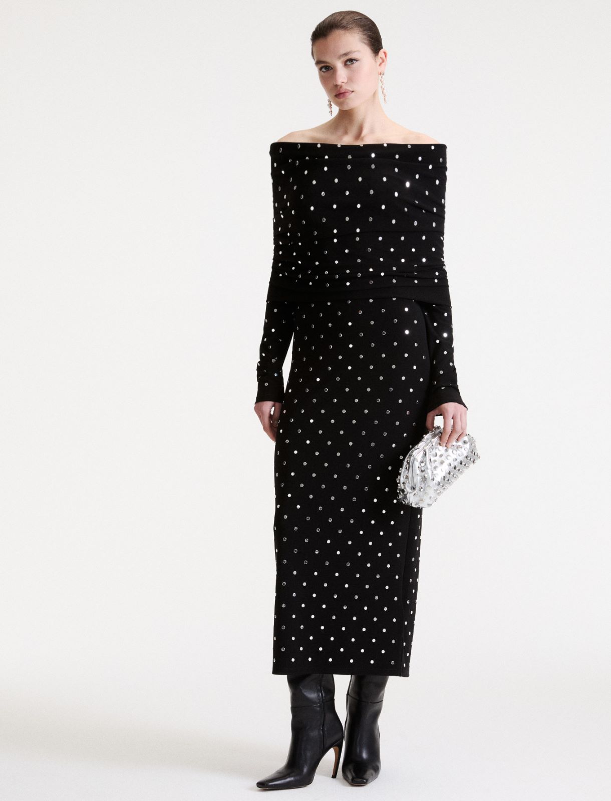 Robe ajustée à micro-clous - NOIR - Marella - 2