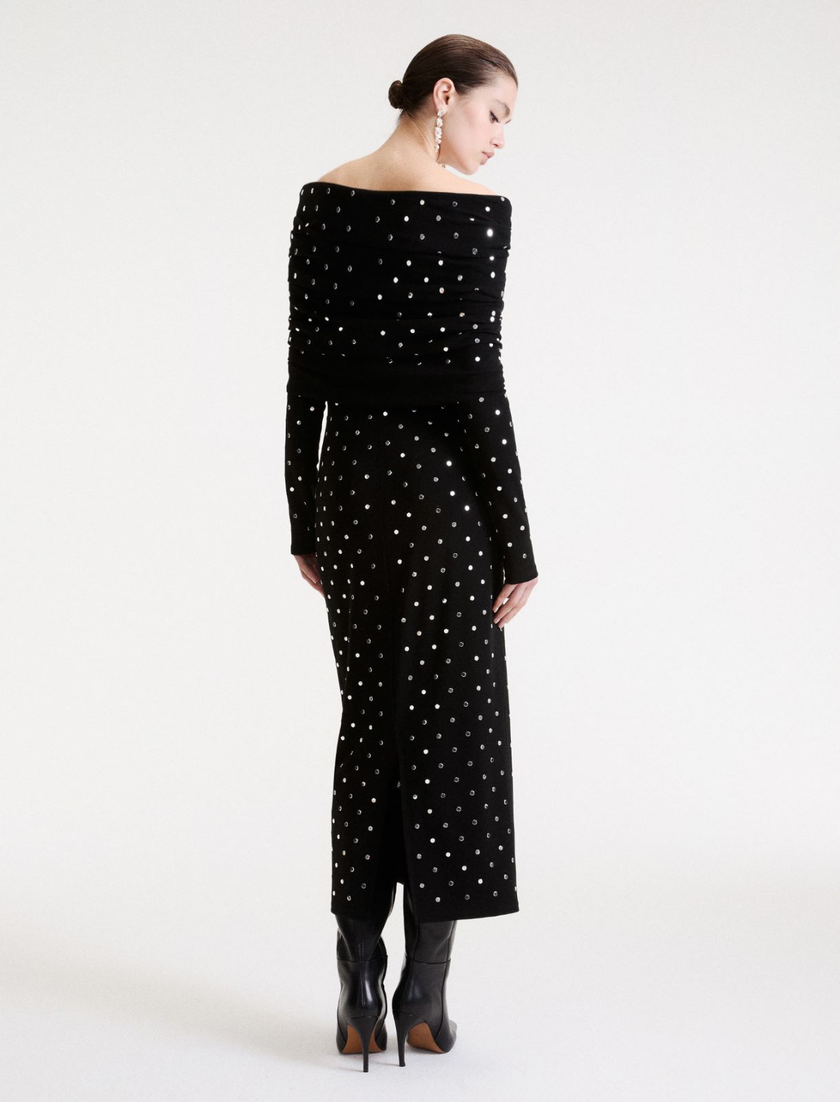 Robe ajustée à micro-clous - NOIR - Marella - 3