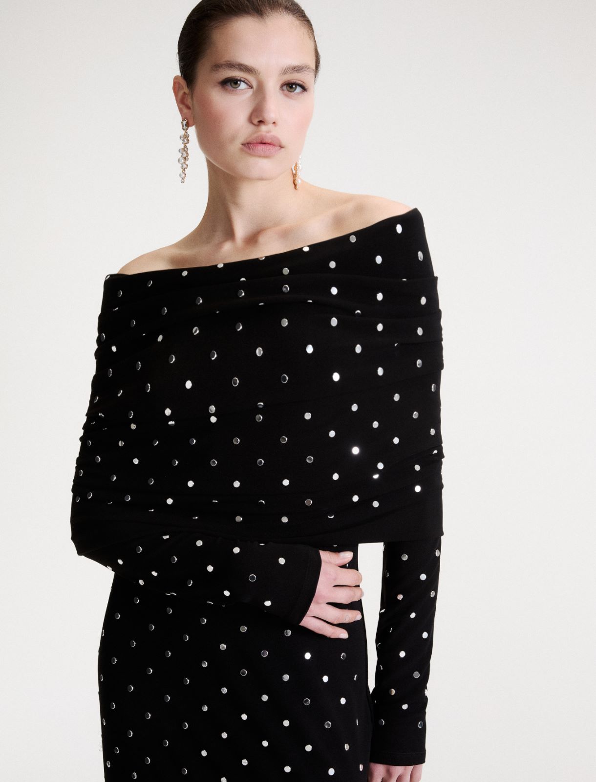 Robe ajustée à micro-clous - NOIR - Marella - 5