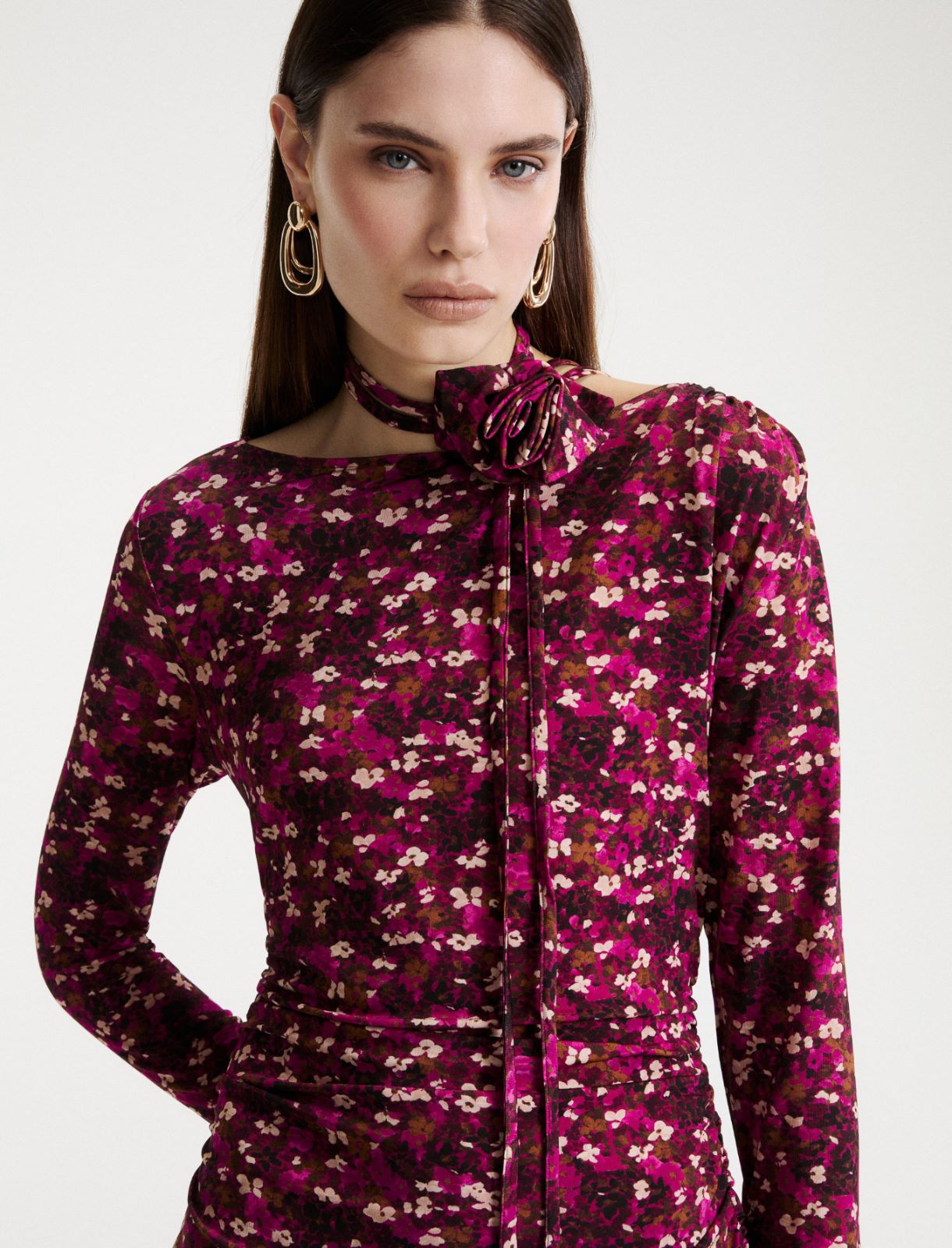 Long stretch-jersey dress - FUCHSIA - Marella - 5