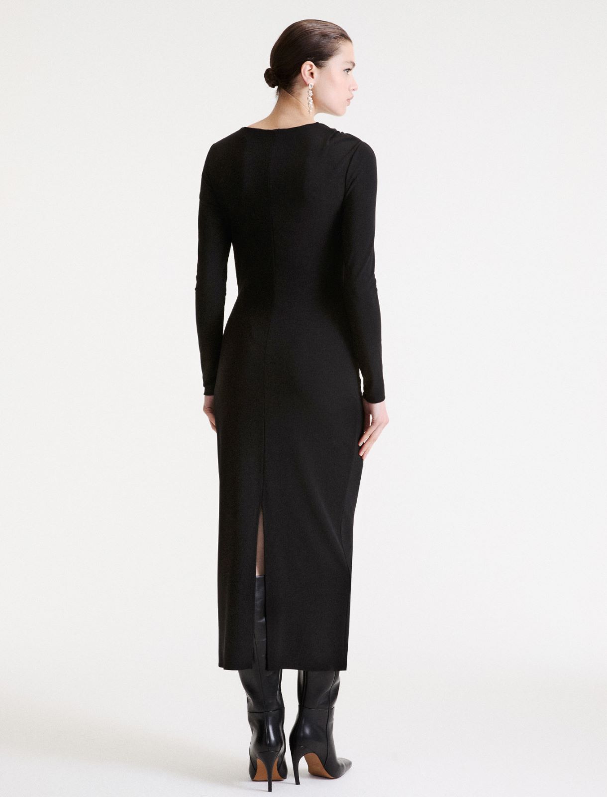 Robe en jersey à détail asymétrique - NOIR - Marella - 3