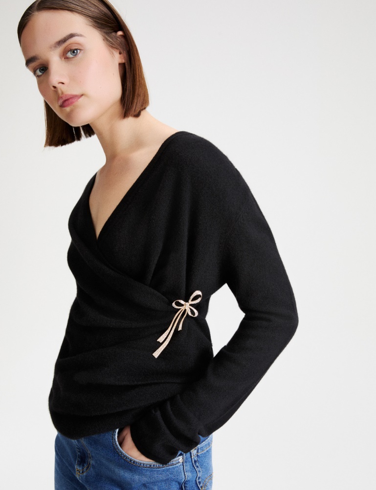 Crystal-embellished bow brooch - Marella