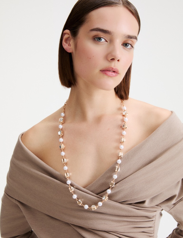 Long pearl and crystal necklace - Marella