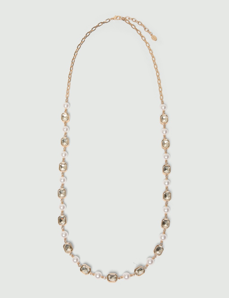 Long pearl and crystal necklace - Marella