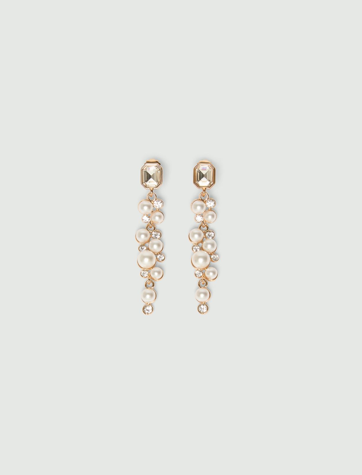 Cabochon crystal drop earrings - GOLD - Marella