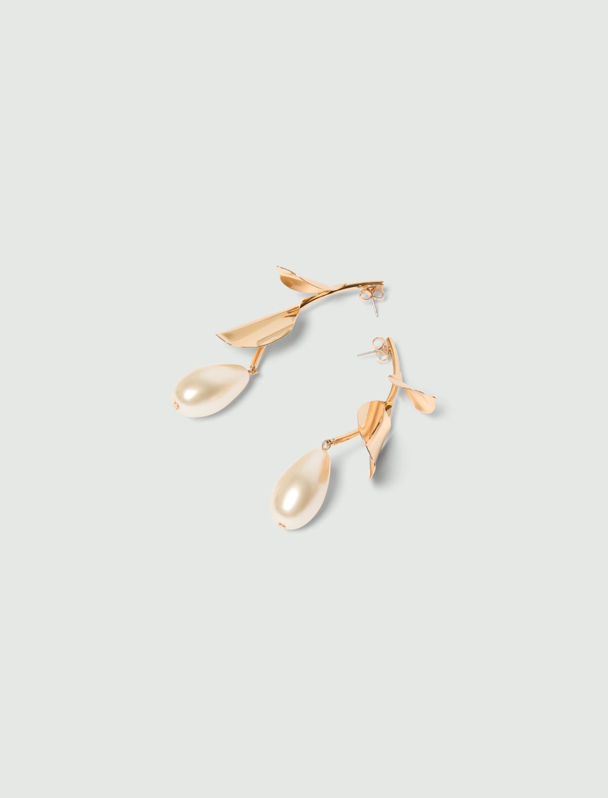 Petal and pearl earrings - GOLD - Marella - 2