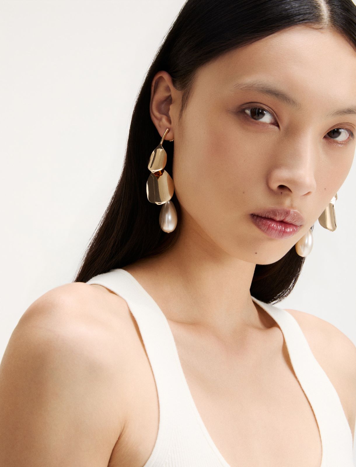 Petal and pearl earrings - GOLD - Marella - 3