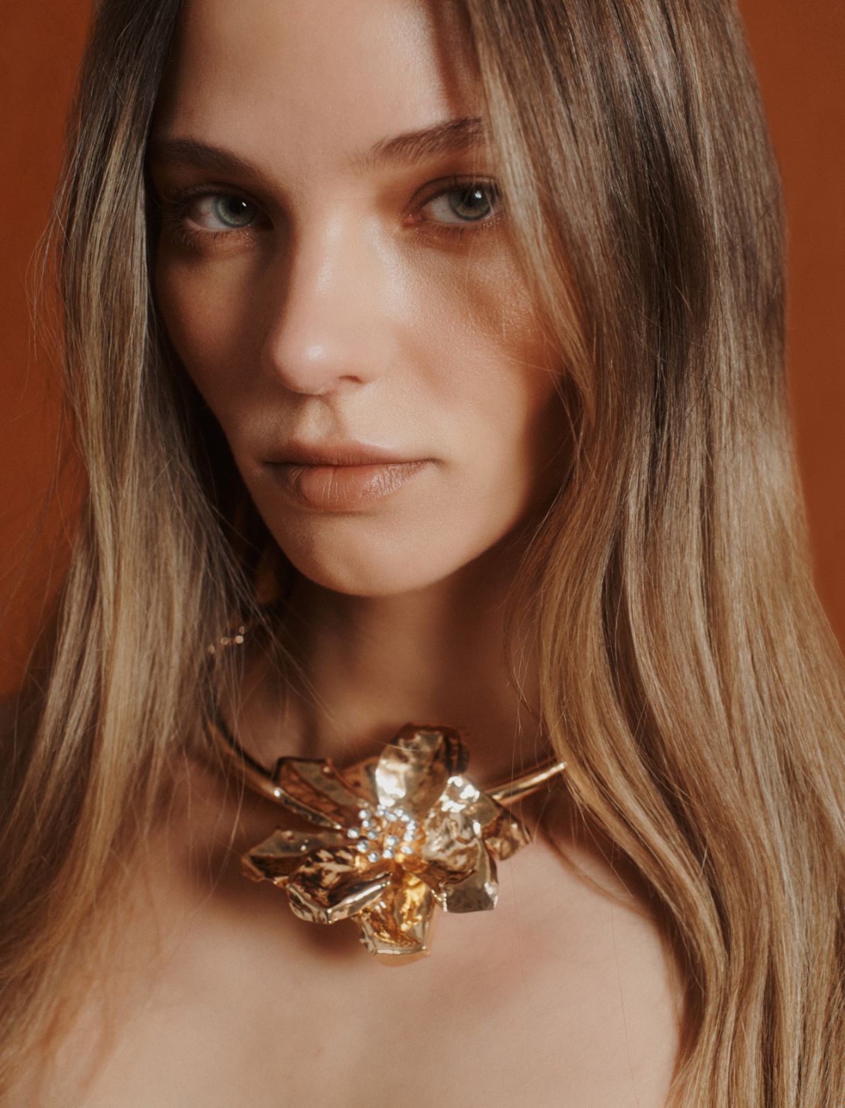 Collier ras-du-cou à fleur - OR - Marella - 3