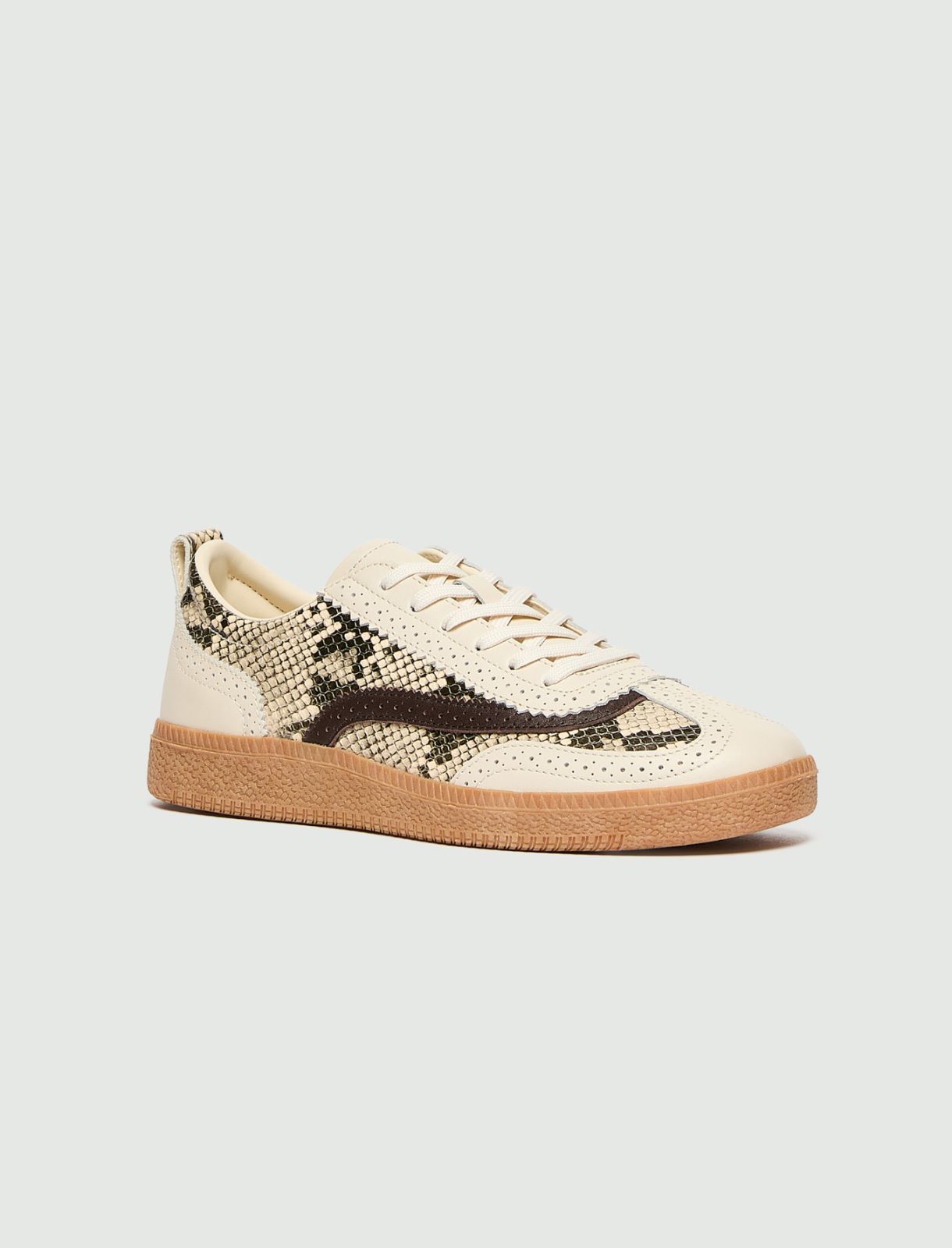 Sneakers en cuir imprimé python - NATUREL - Marella - 2