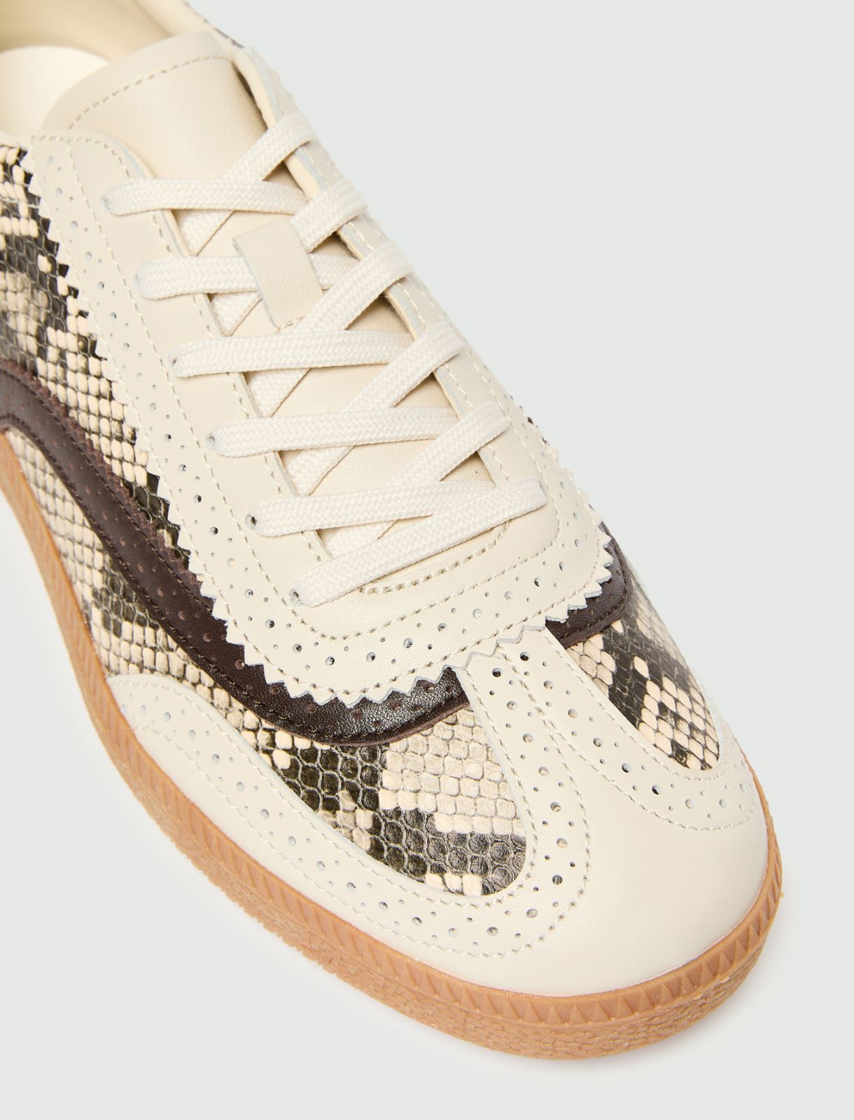 Sneakers en cuir imprimé python - NATUREL - Marella - 4