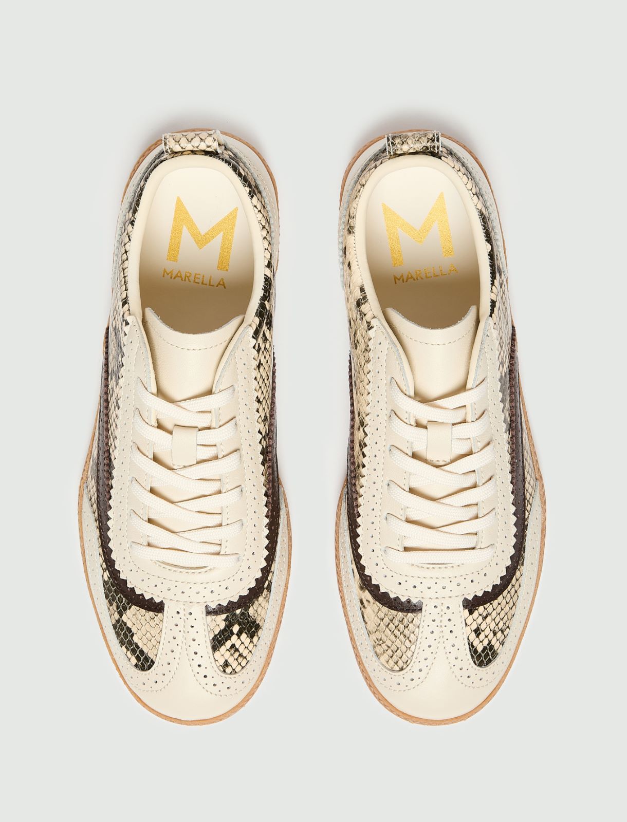 Sneakers en cuir imprimé python - NATUREL - Marella - 6