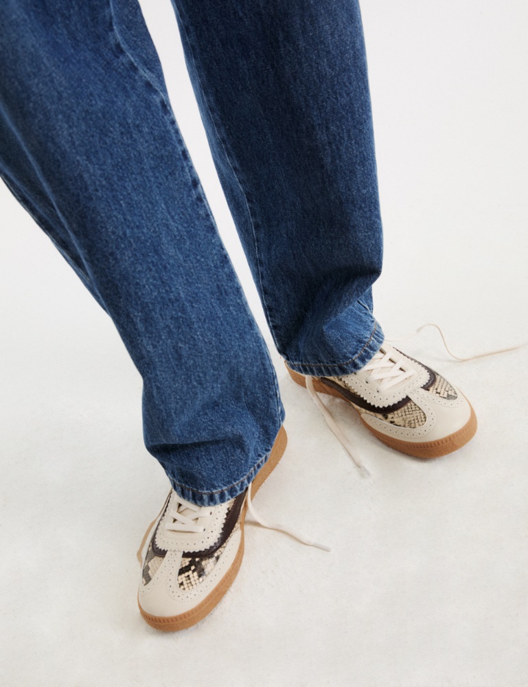 Sneakers en cuir imprimé python - Marella