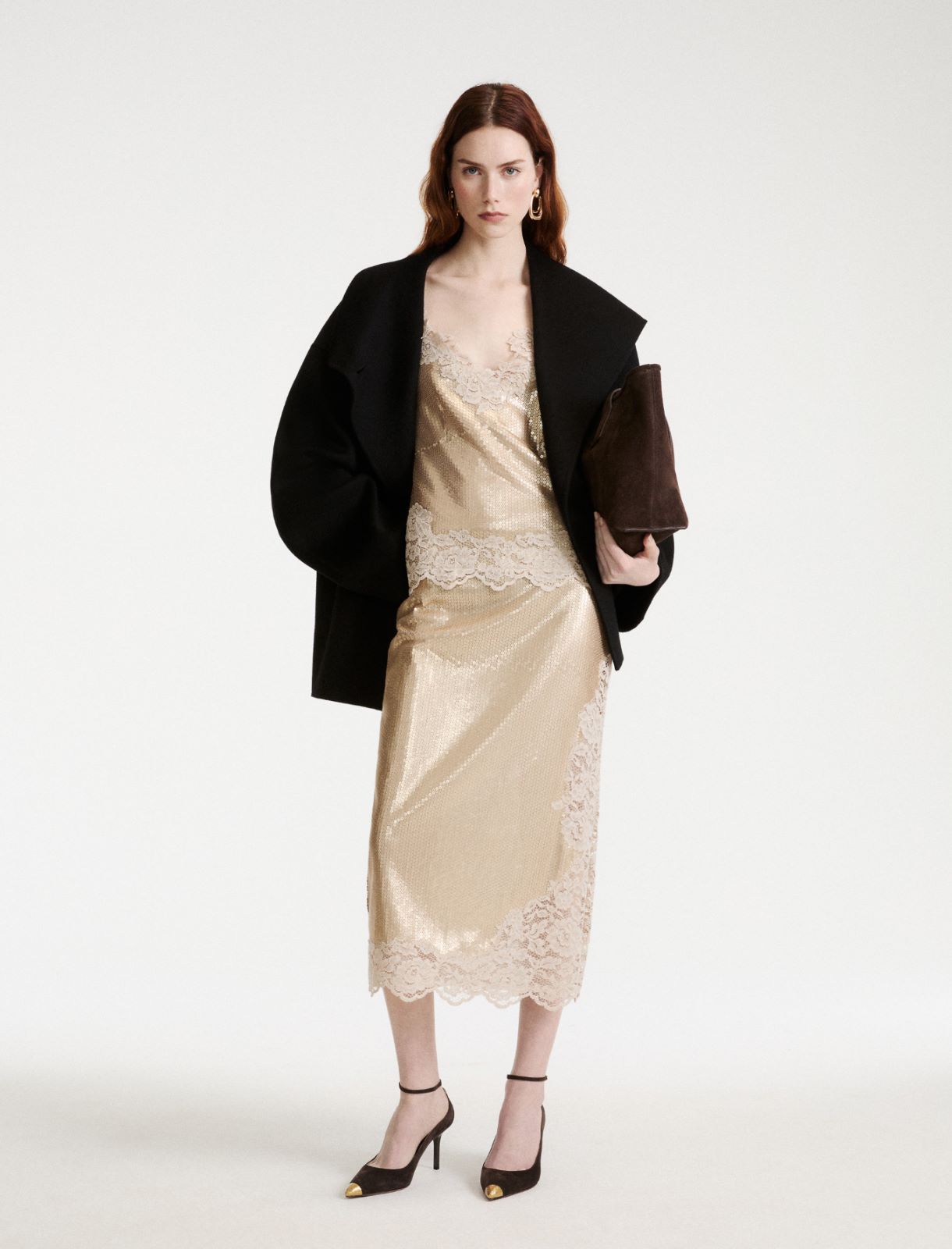 Sequin-embroidered tulle and lace skirt - PLATINUM - Marella - 2