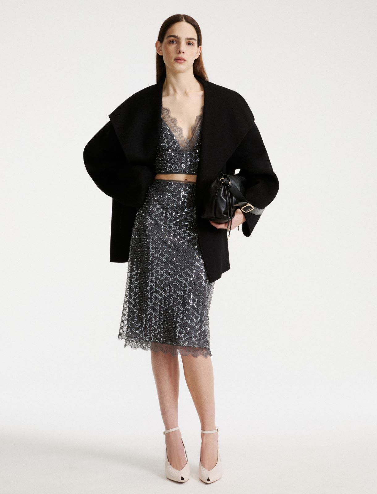 Gonna con paillette e perline - GRIGIO MEDIO - Marella - 2