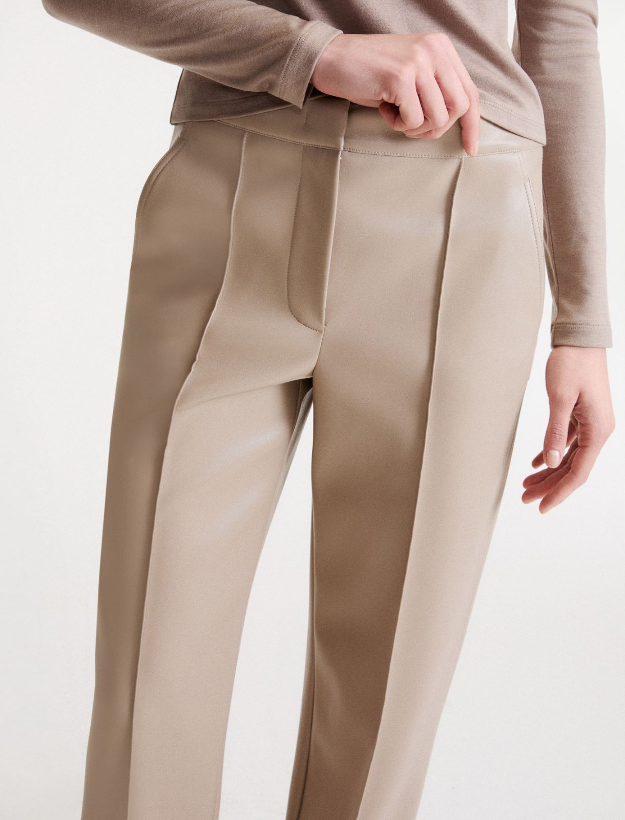 Hose aus beschichtetem Jersey - TAUBENGRAU - Marella - 5