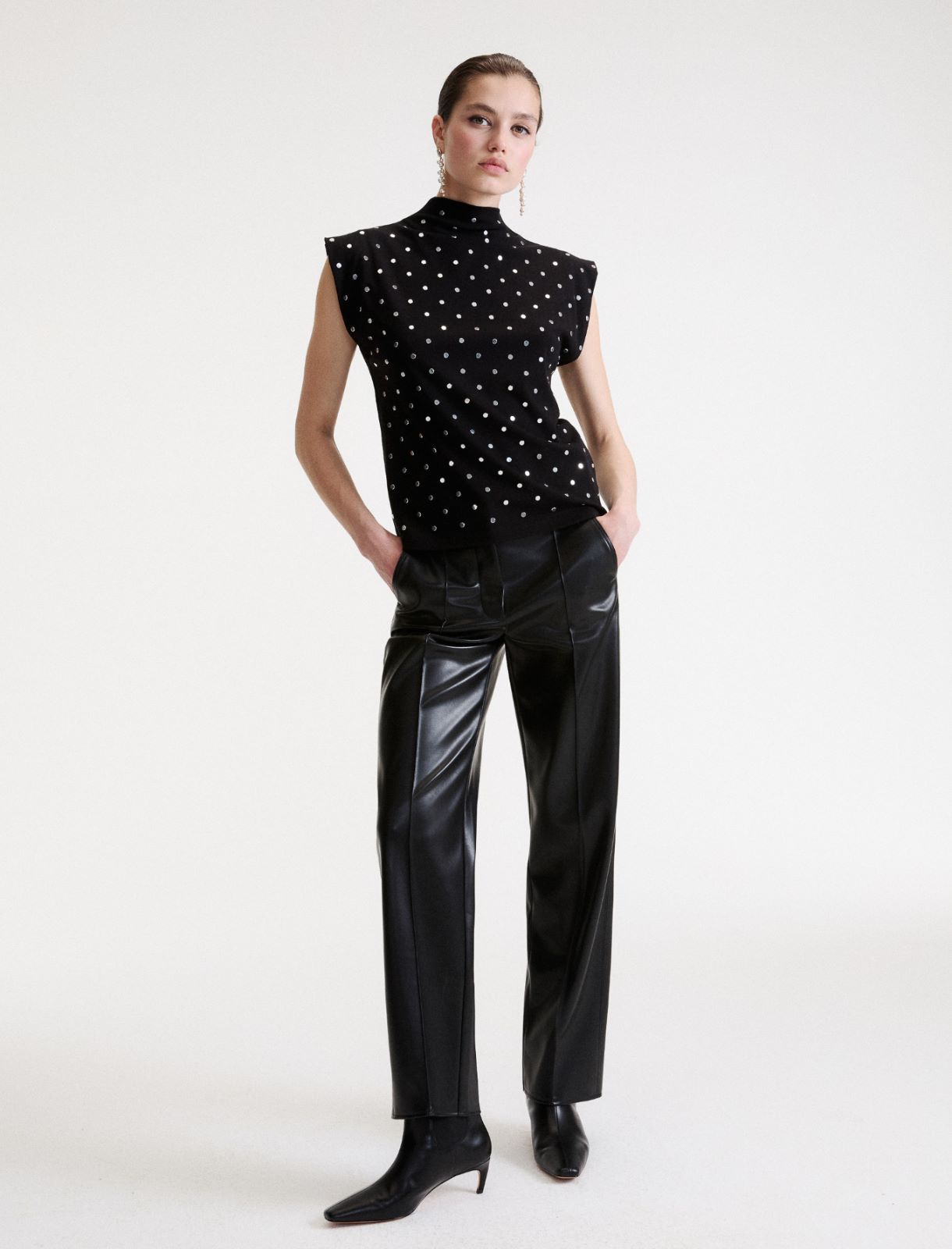 Pantalon en jersey enduit - NOIR - Marella - 4
