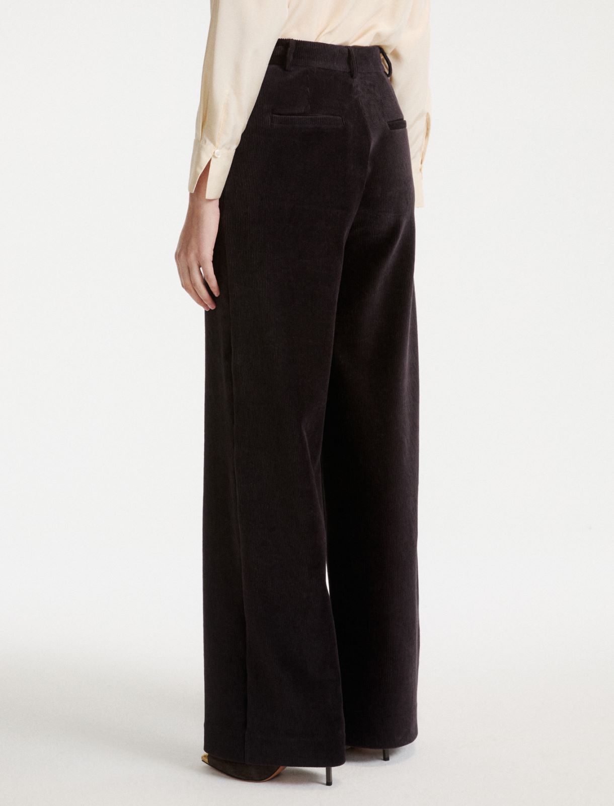 Corduroy trousers - DARK GREY - Marella - 3