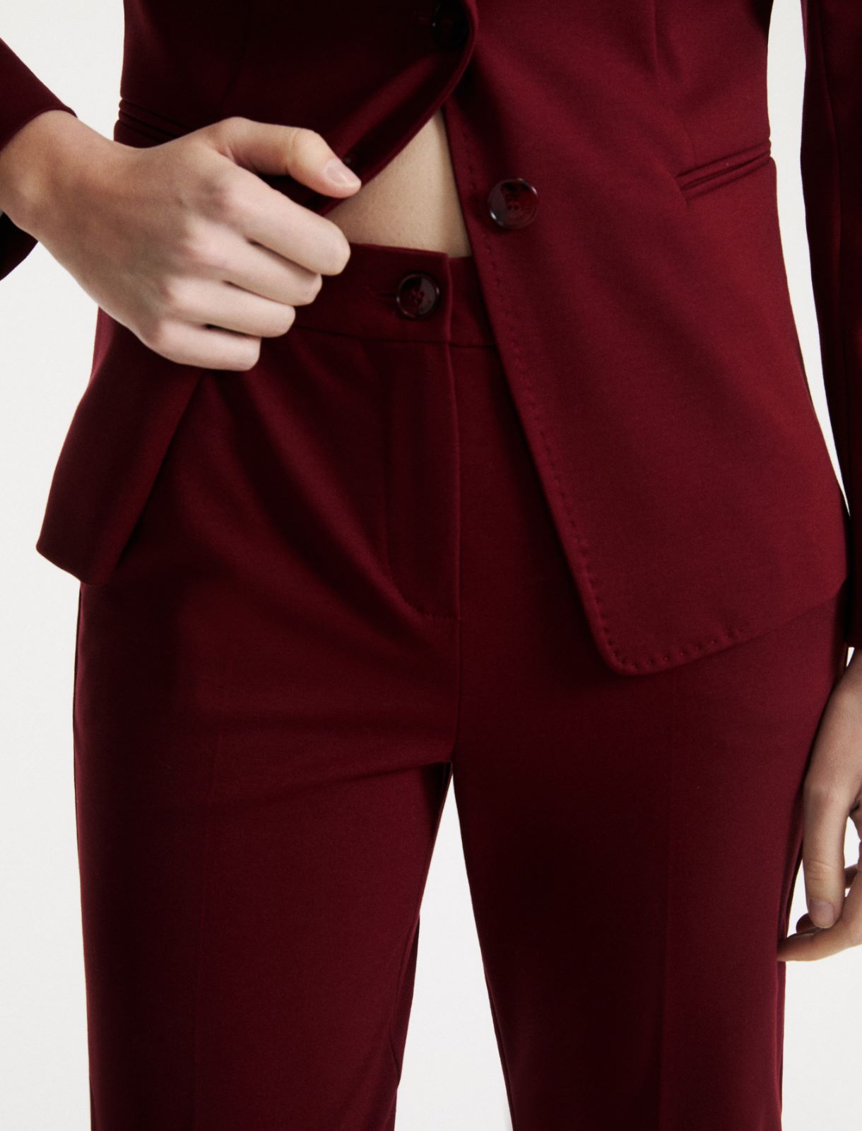 Slim jersey trousers - BORDEAUX - Marella - 5