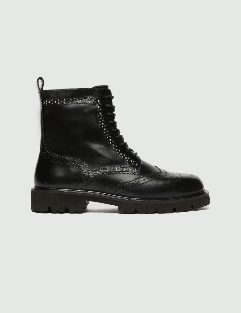 Bottines de combat en cuir brillant - Marella