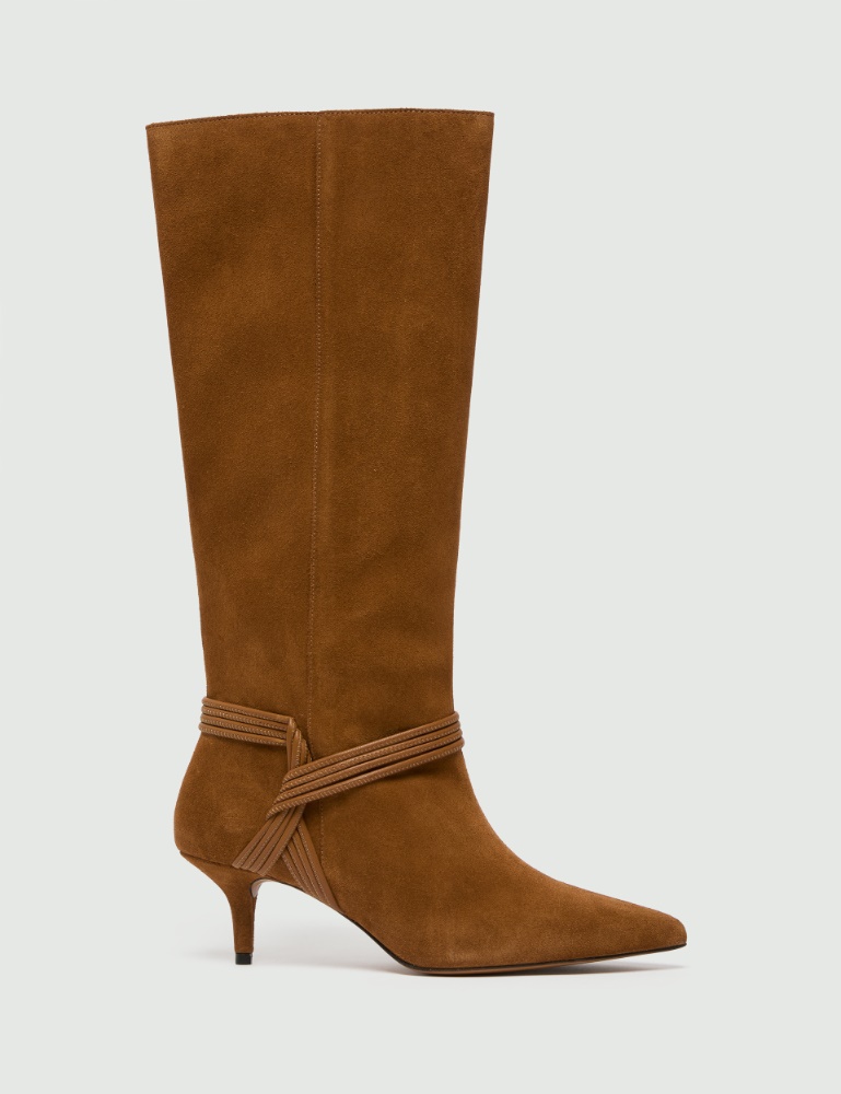 Suede boots with woven leather band - Marella