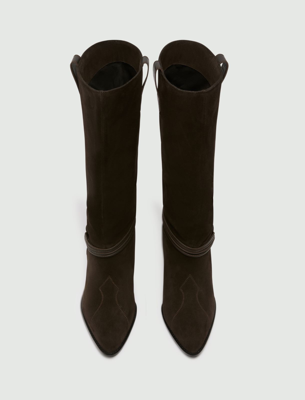 Suede camperos boots - DARK BROWN - Marella - 7