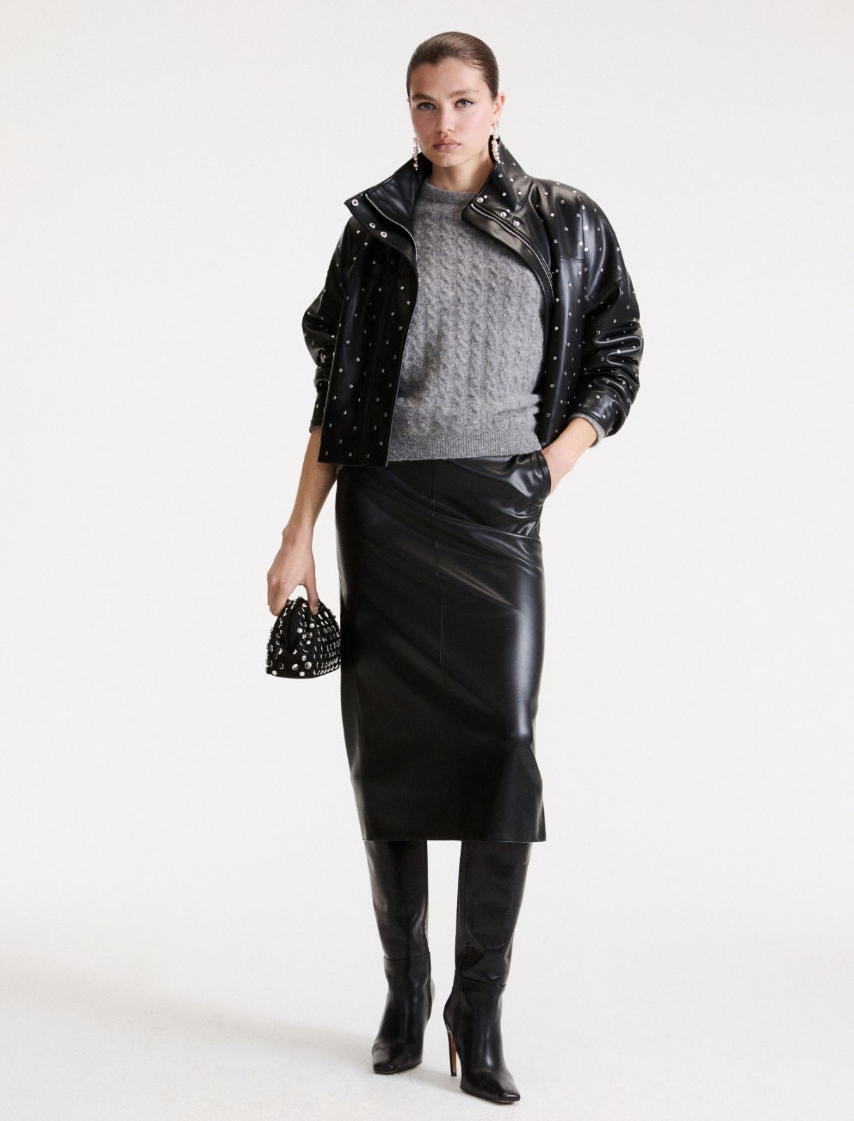 Studded coat - BLACK - Marella - 2