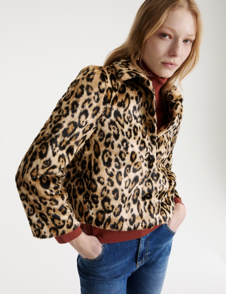 Boxy pony-skin print jersey jacket - Marella