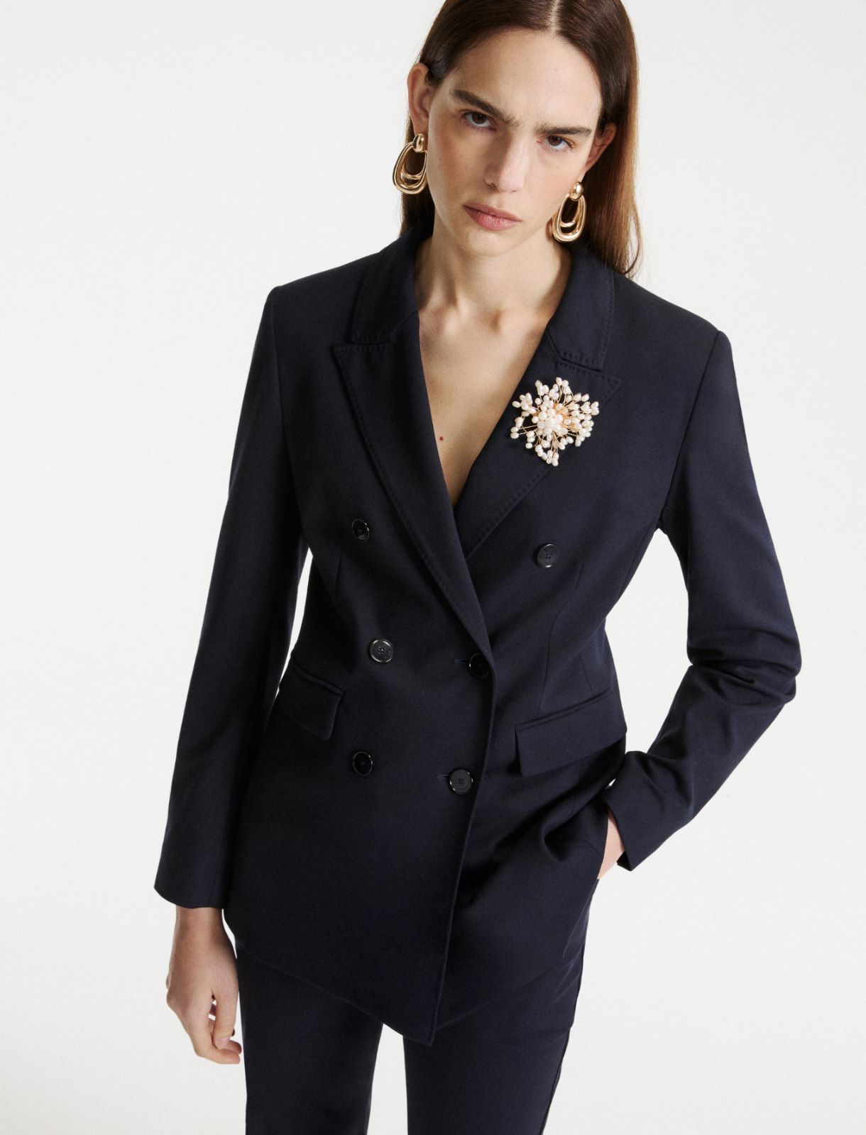 Shaped stretch-jersey blazer - NAVY - Marella - 4