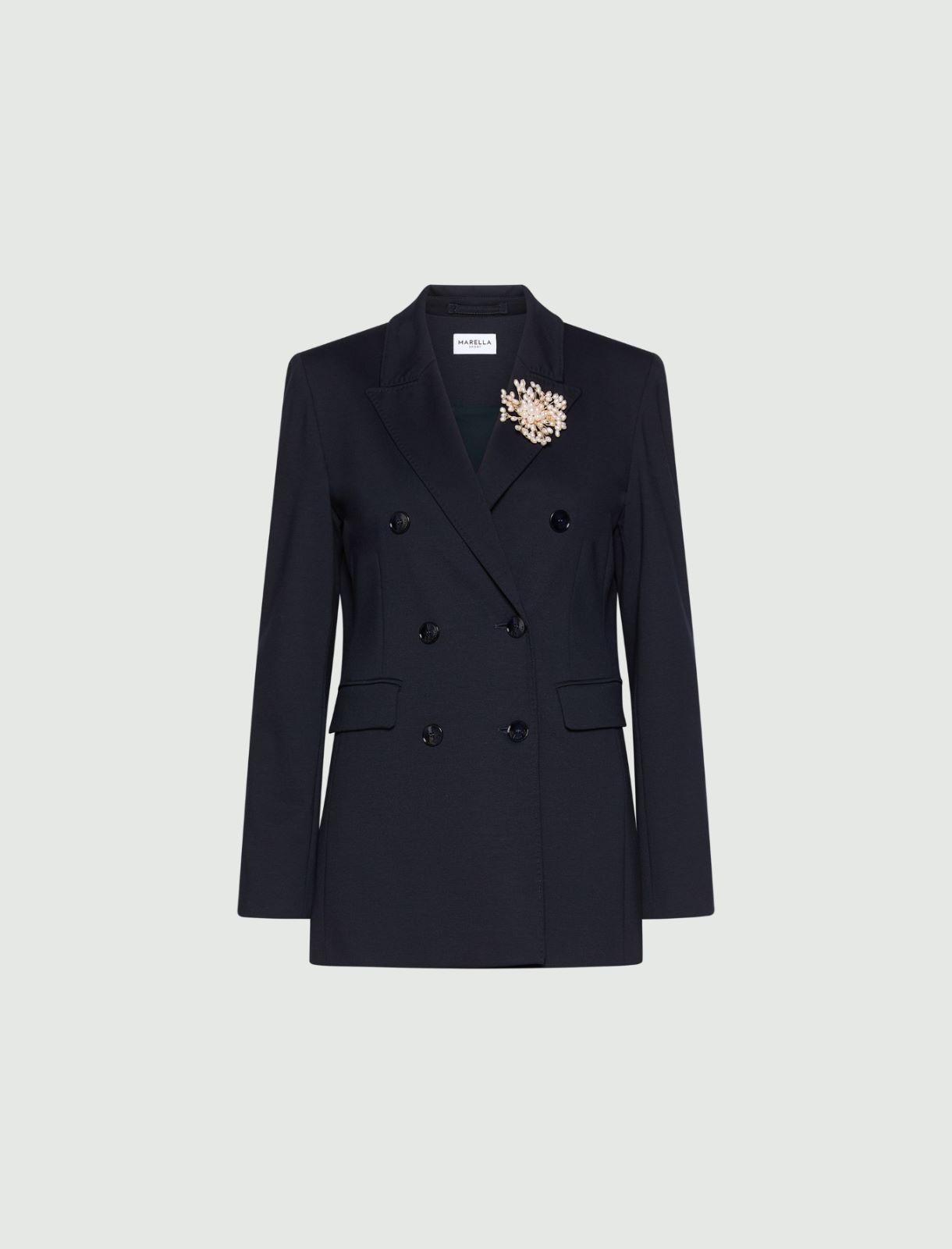 Shaped stretch-jersey blazer - NAVY - Marella