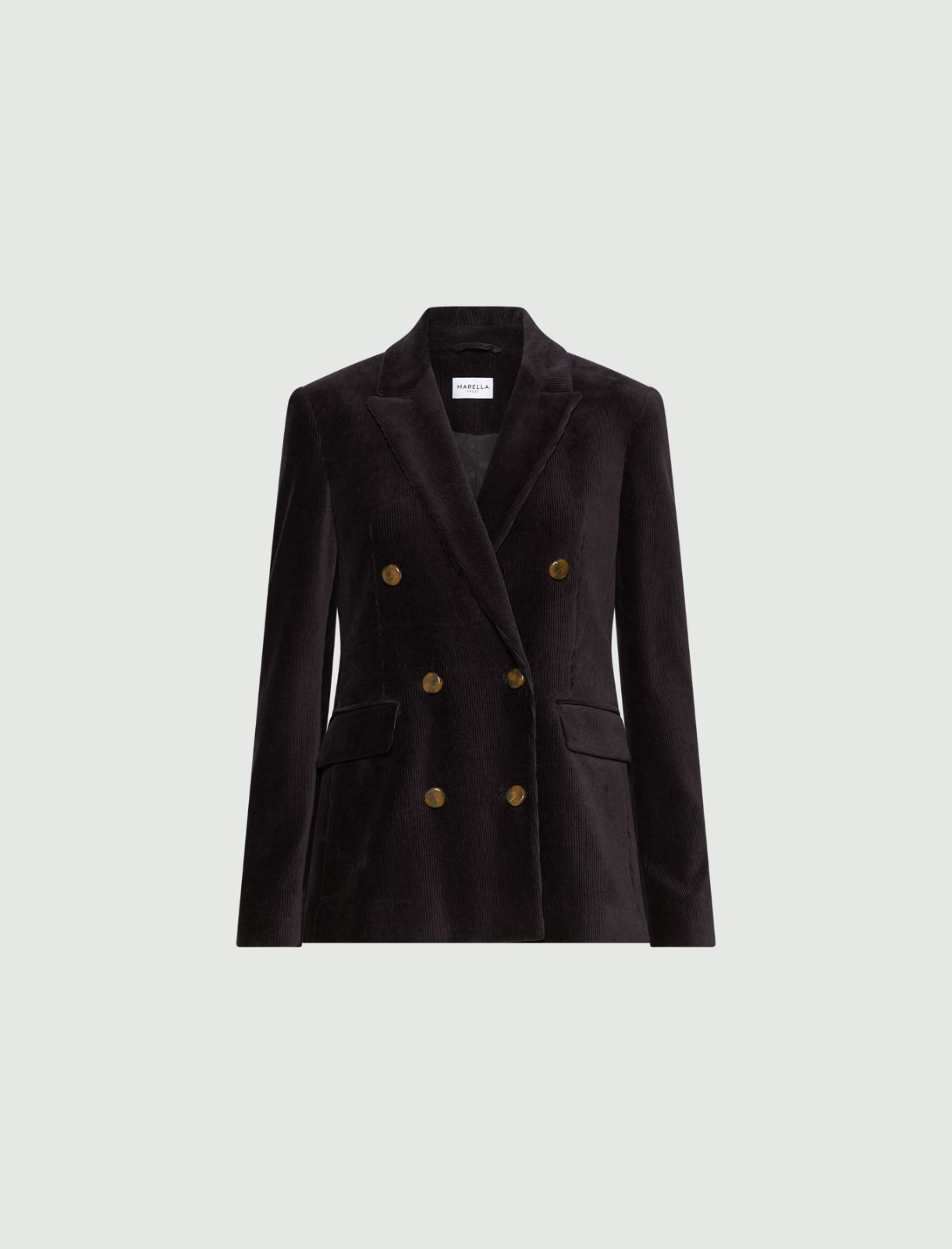 Double-breasted corduroy blazer - DARK GREY - Marella