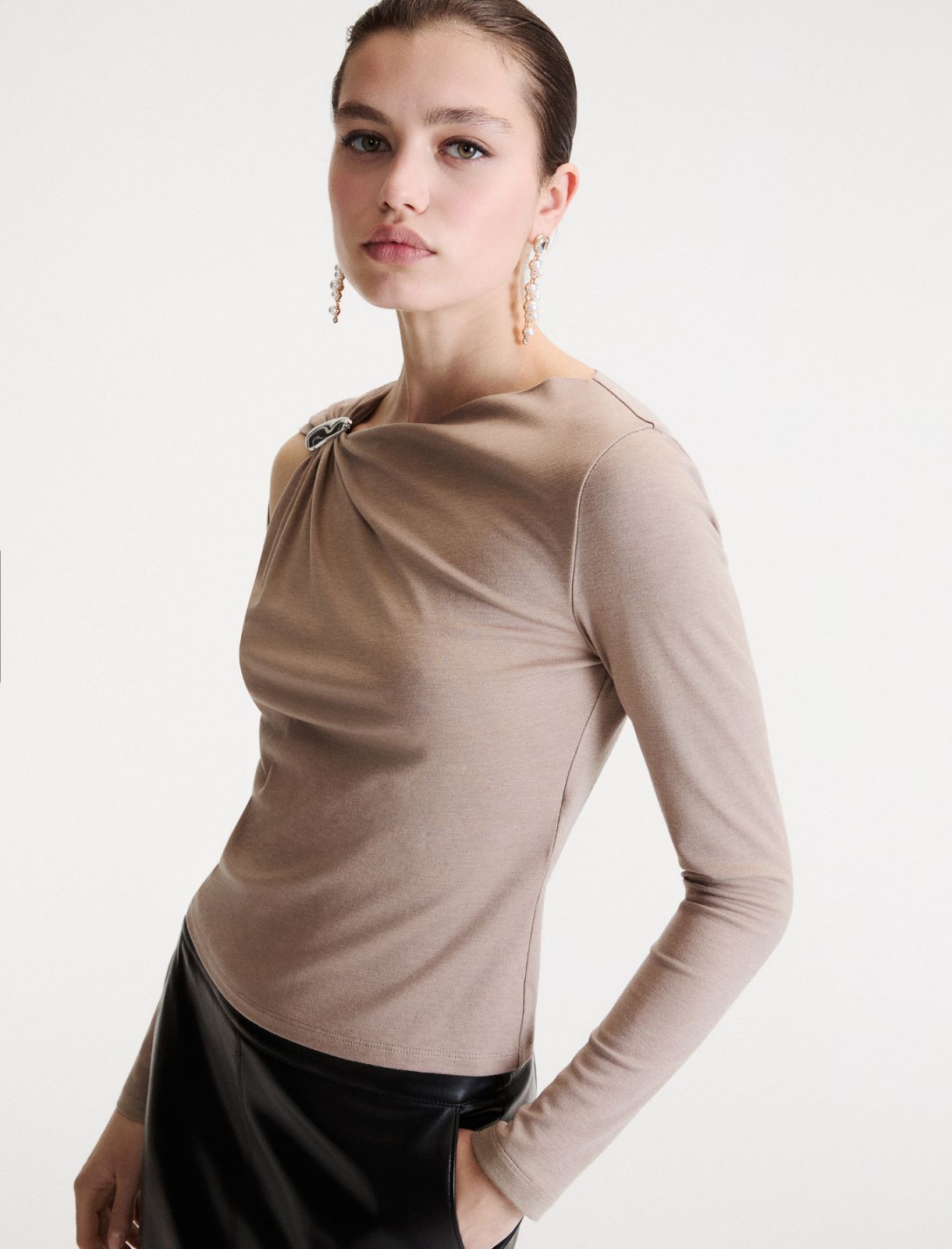 Metallic-embellished T-shirt - TURTLEDOVE - Marella - 4
