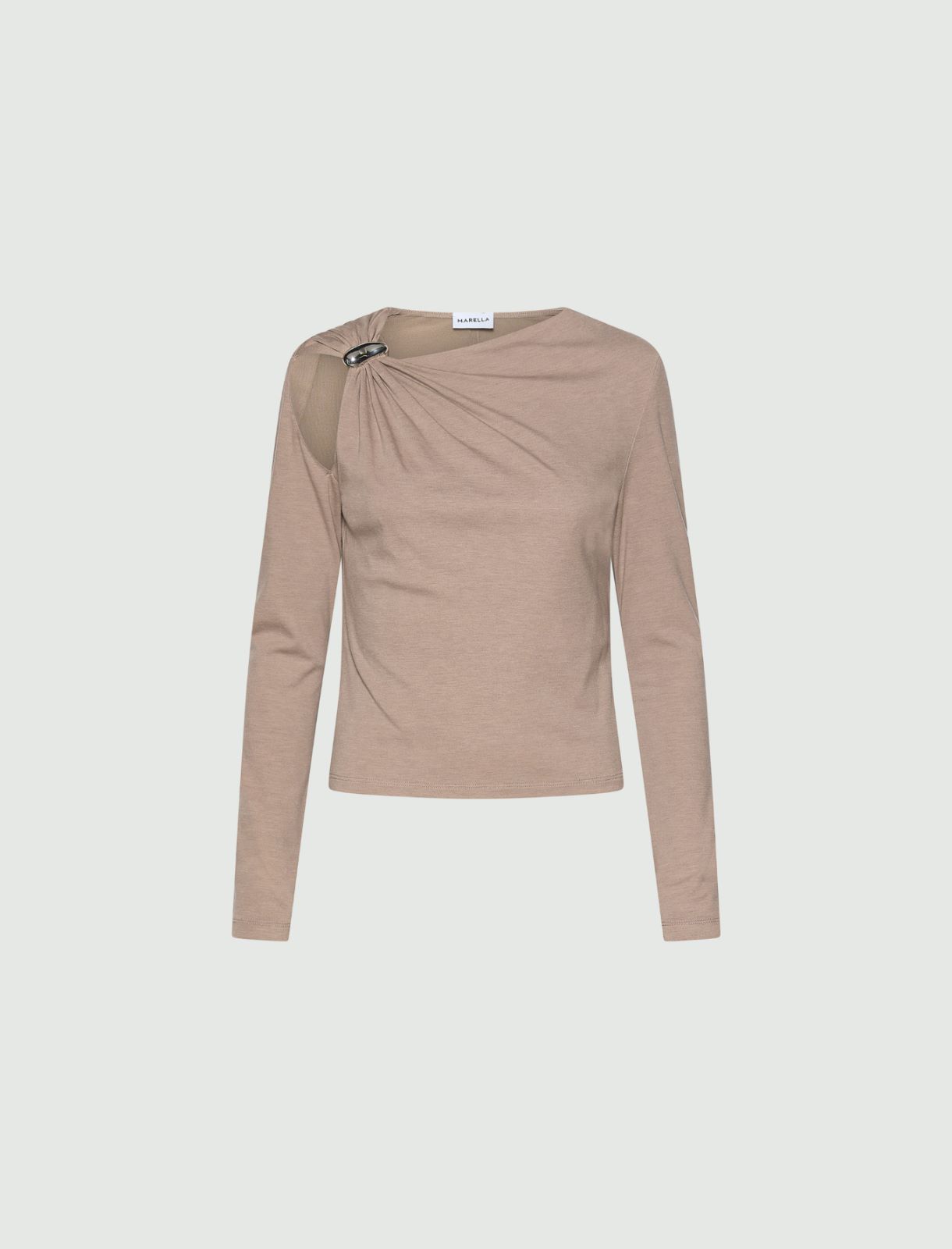 T-Shirt mit Metallornament - TAUBENGRAU - Marella