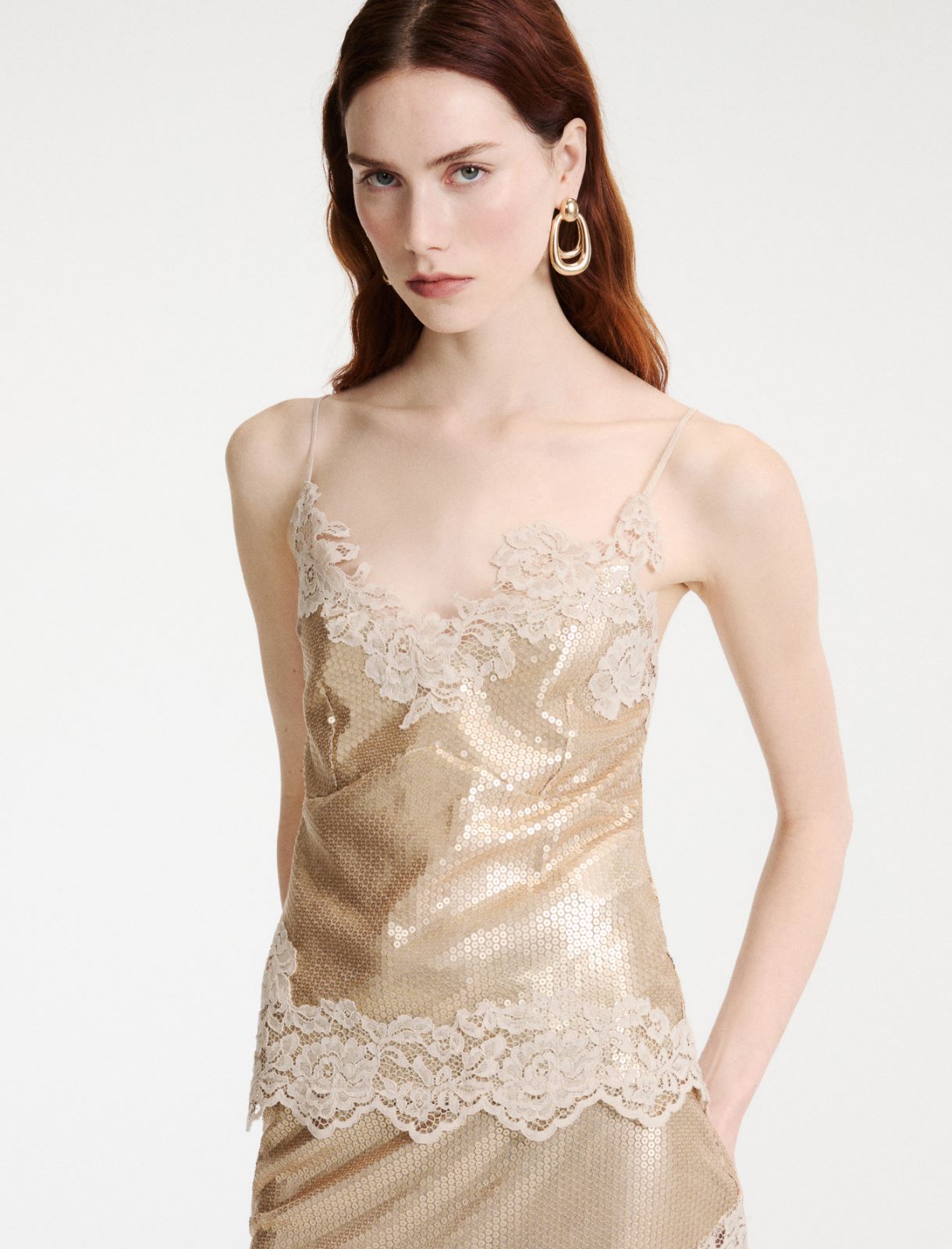 Pailletten-Slip-Top - PLATIN - Marella - 4