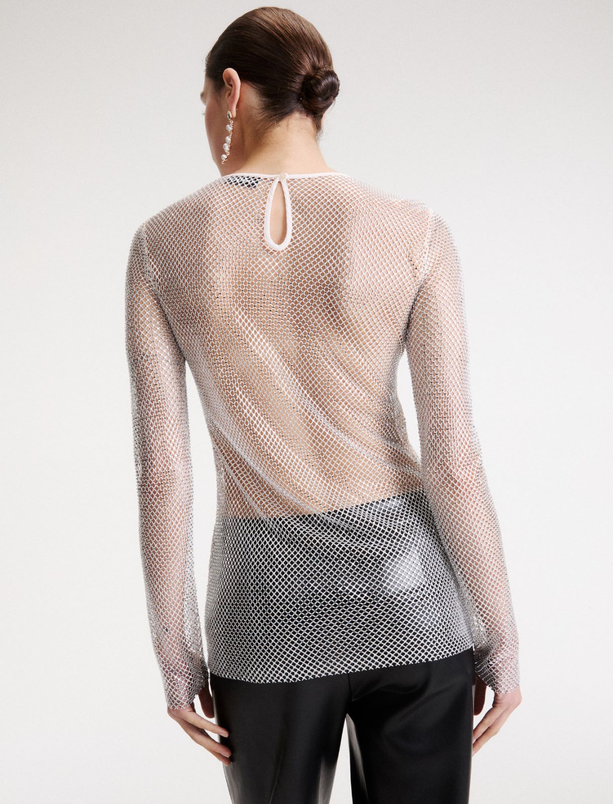 Maglia in rete con strass - GHIACCIO - Marella - 3