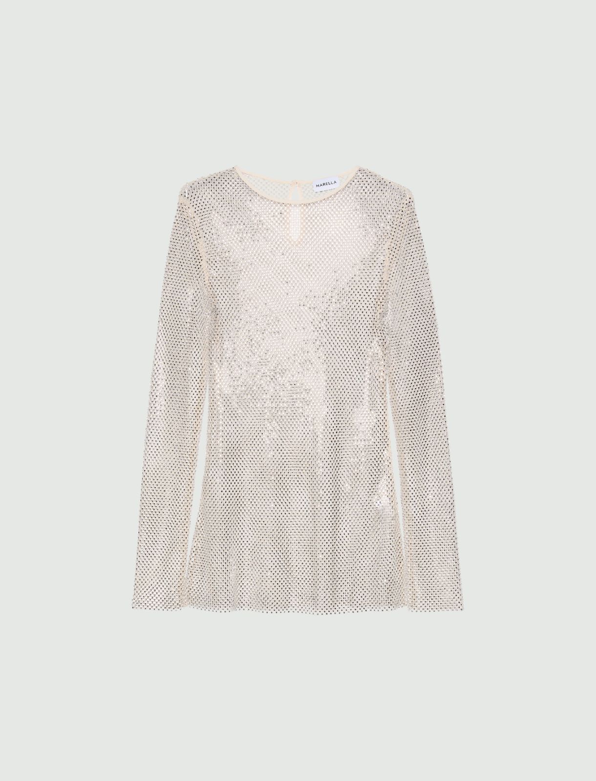 Maglia in rete con strass - GHIACCIO - Marella