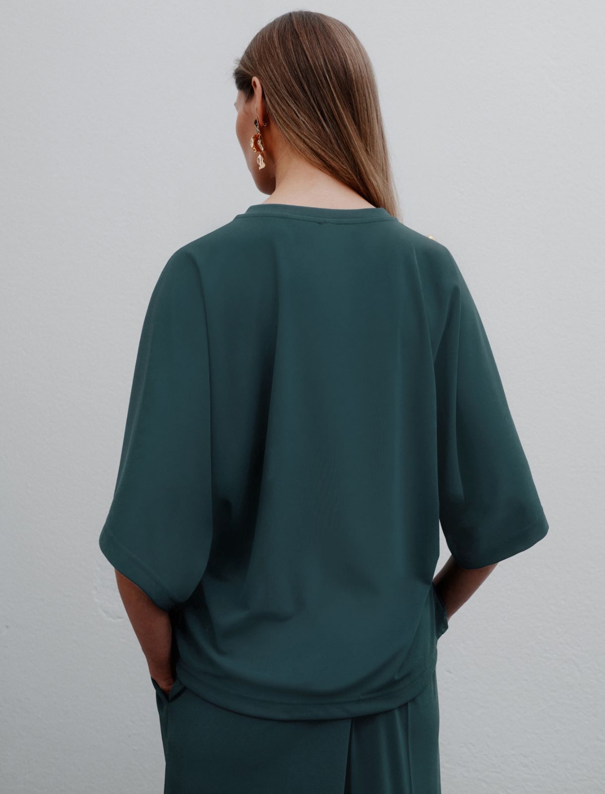 Blusa con maniche a kimono - BLU PAVONE - Marella - 3