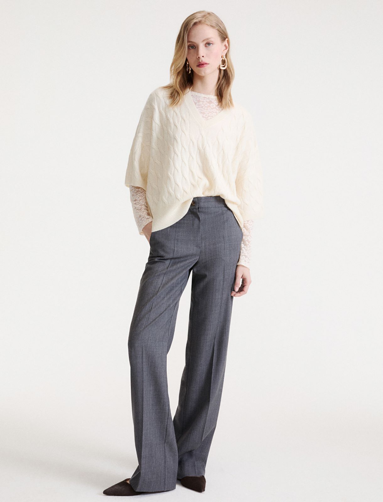 T-shirt a manica lunga in jersey pizzo - PANNA - Marella - 2