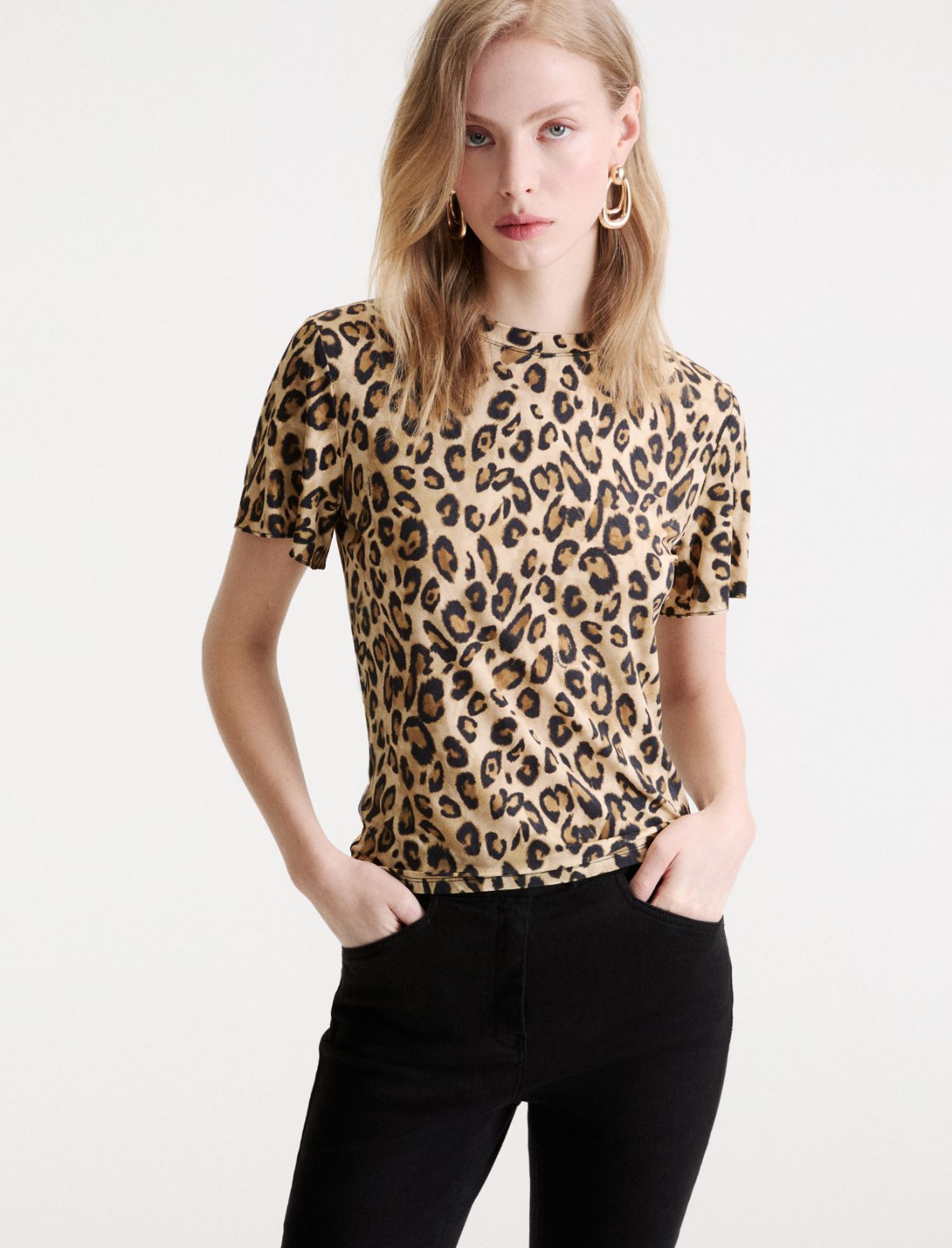 Slim-fit viscose jersey T-shirt - CAMEL - Marella - 4