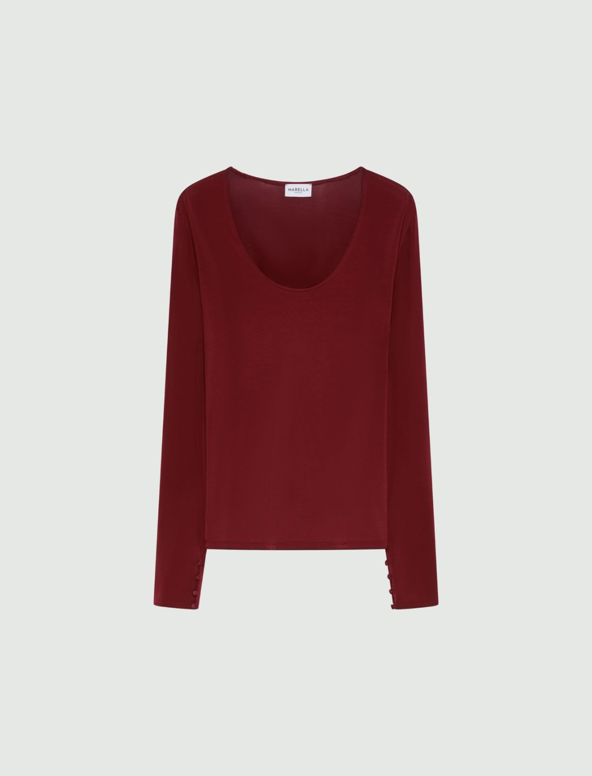 Fitted long-sleeved T-shirt - BORDEAUX - Marella