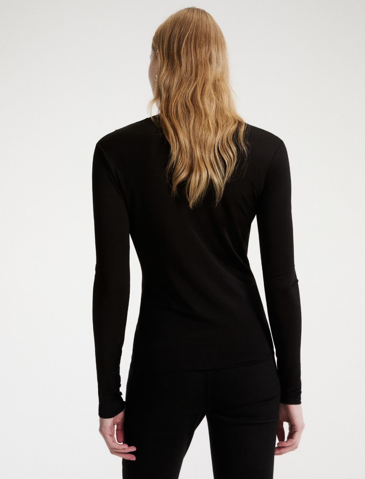 Fitted long-sleeved T-shirt - BLACK - Marella - 3