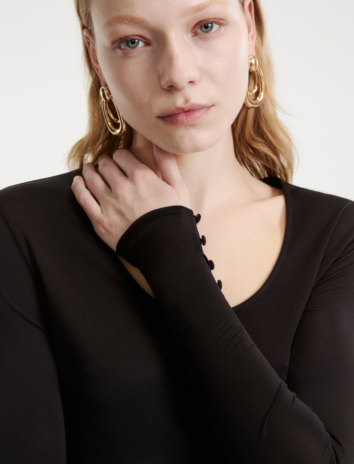 Fitted long-sleeved T-shirt - BLACK - Marella - 5