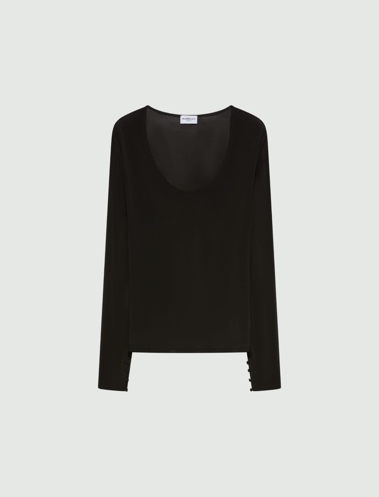 Fitted long-sleeved T-shirt - BLACK - Marella
