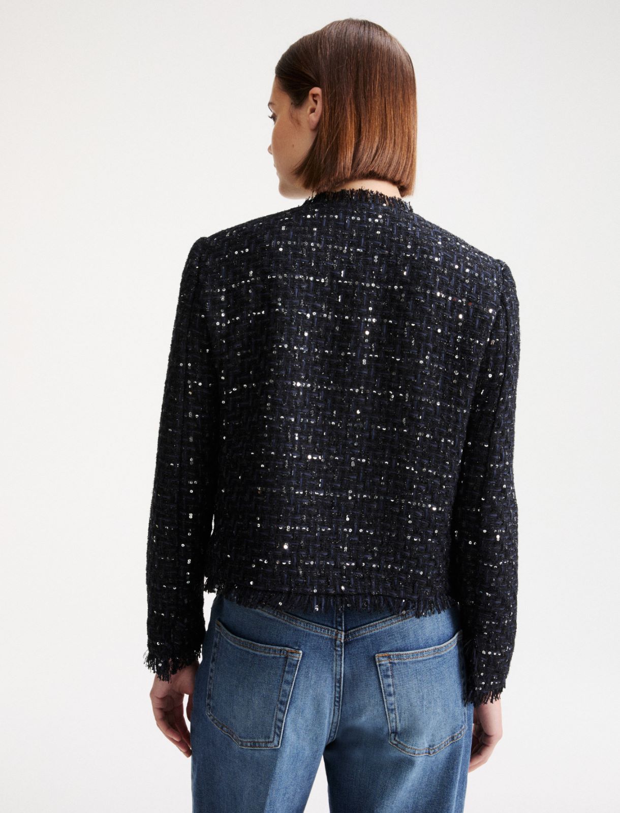 Sequinned natté jacket - Midnightblue - Marella - 3
