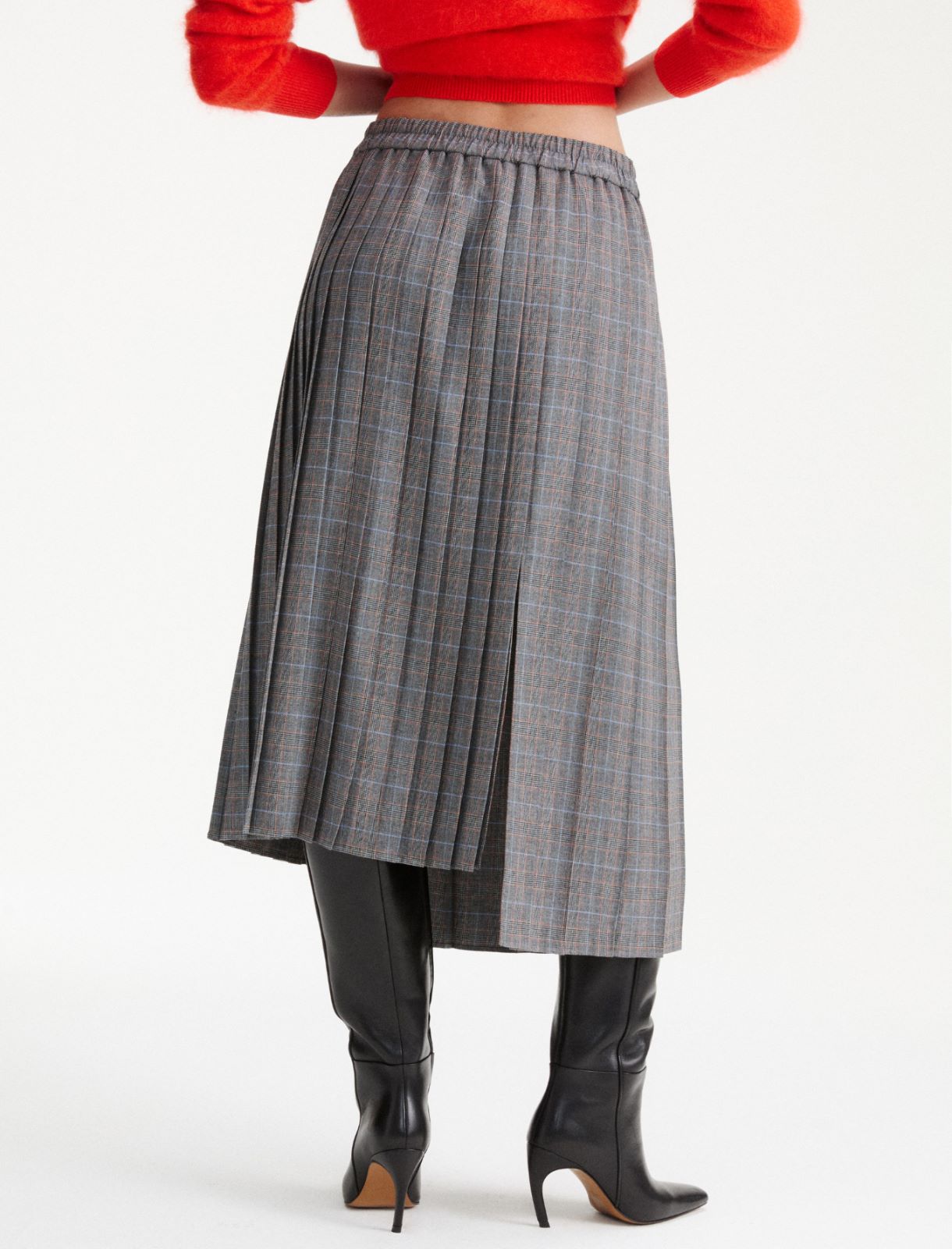 Pleated viscose-blend skirt - GREY - Marella - 3
