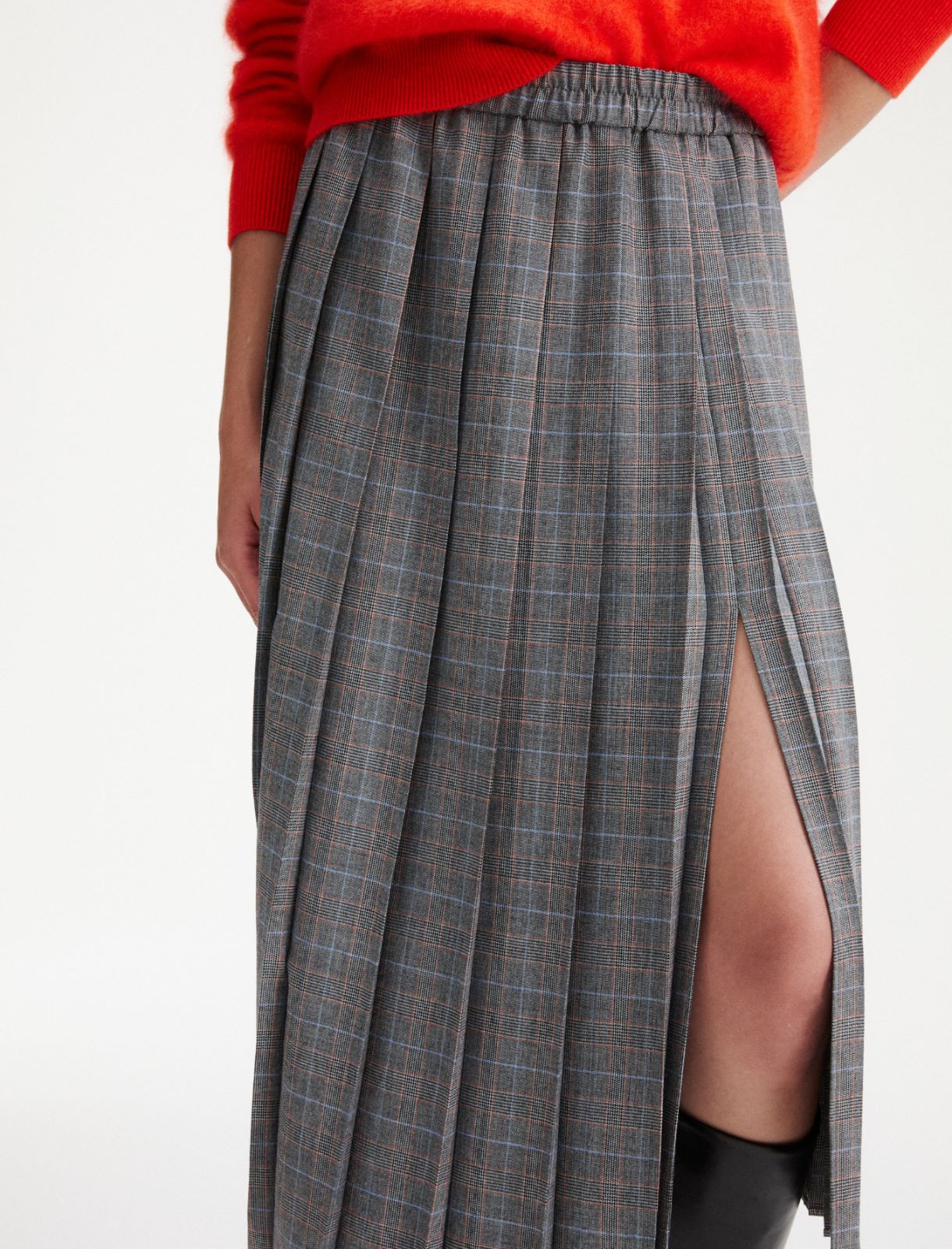 Pleated viscose-blend skirt - GREY - Marella - 5