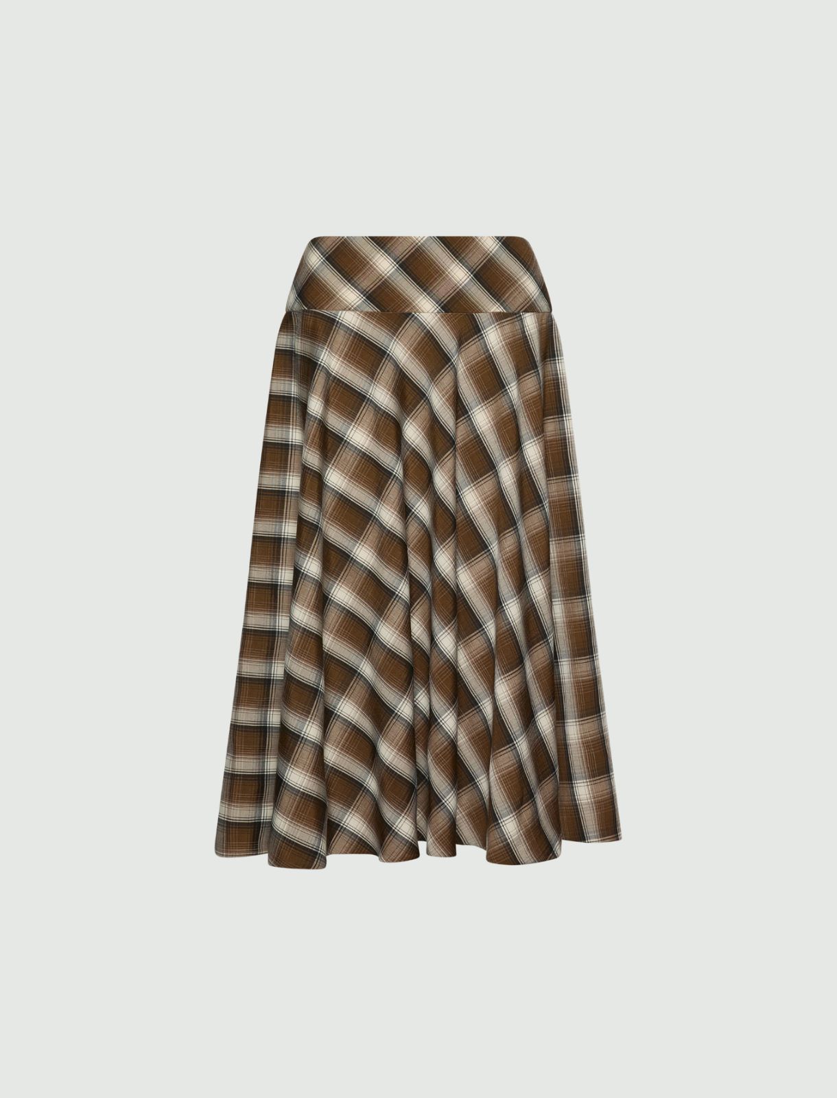 Gonna semi ruota in misto viscosa stretch - KAKI - Marella